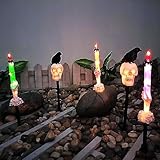 5 Pack LED Outdoor Solar Boden Einfügen Krähe Schädel Geist Hand Kerzen Lichter, wasserdichte Solar Innenhof Dekoration Halloween Lampe.