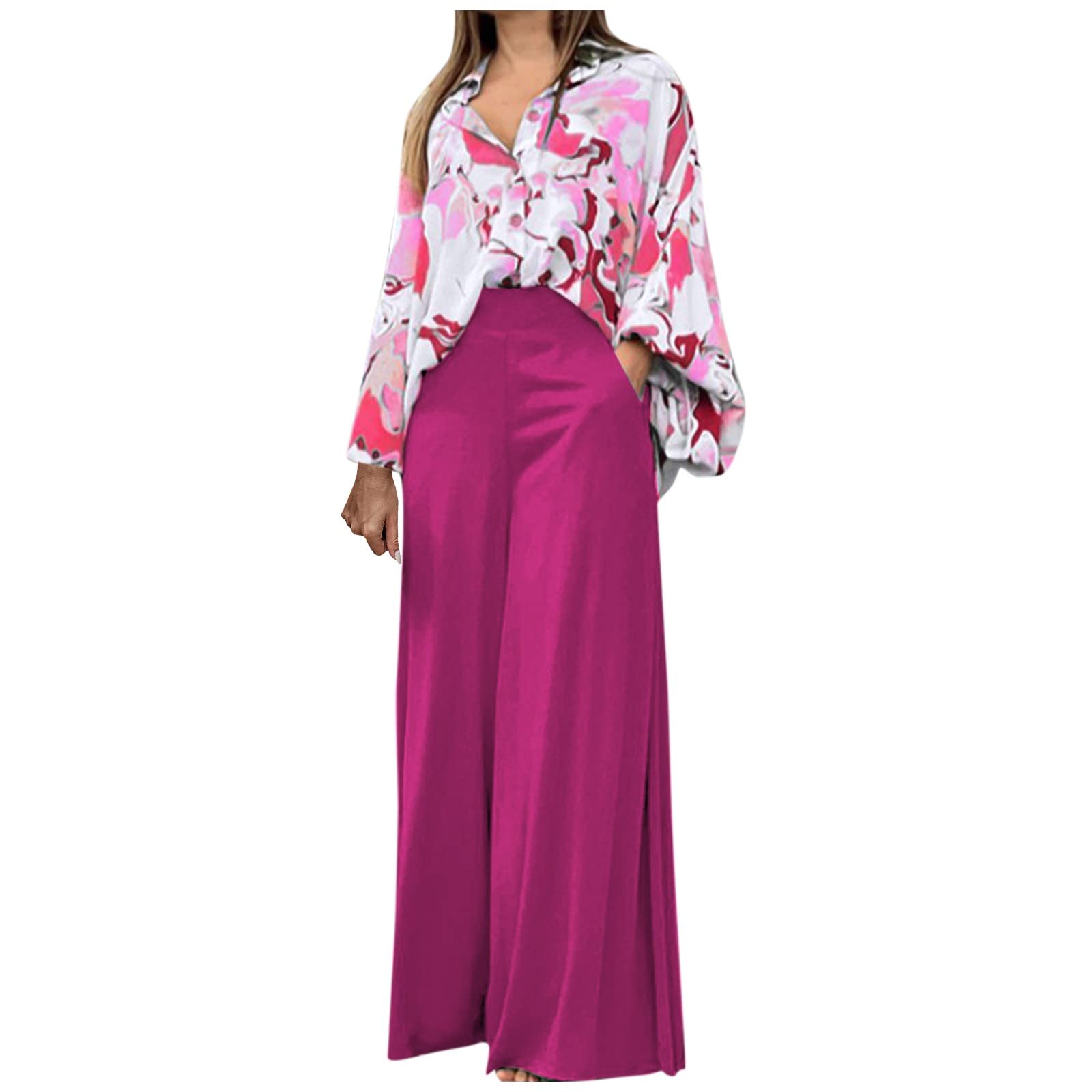 Women's Casual Sports Suit Women's Fashion Casual Long Sleeve Solid Color Pocket Suit Two Piece