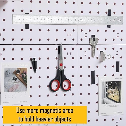 Magnetic Strips with Adhesive Backing 6\" x 1\", 12 Pack - Peel and Stick Strong Magnet Strip Tape to Make Dots, Mini Squares, Small Magnets, Sticky Sheets for Crafts, DIY, Teacher, Wall