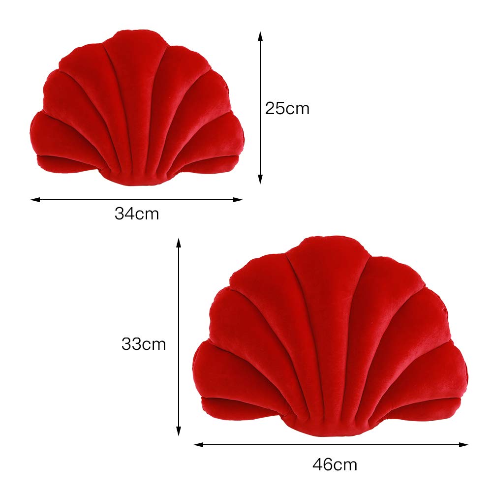 Lfsaaj Cuscini a forma di conchiglia arancione, 33 cm, morbidi cuscini decorativi per la casa, per letto, divano, soggiorno, divano, camera da letto, cuscino decorativo