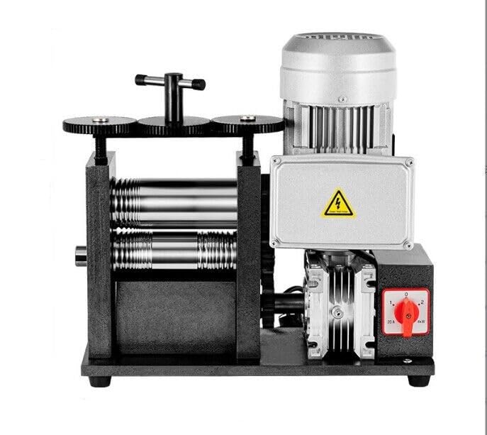 370 w rolling mill for jewelry110v.Roll Shaft diameter 55mm length 120mm Thickest compressible Small :4.5mm Compressible shapes Sheet Square Semicircle Circle. Electric Upgraded Rolling mill