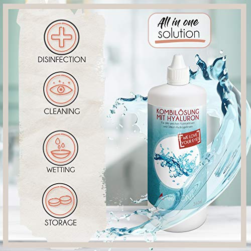 aricona solution pour lentilles de contact – 2 x 360ml de liquide avec hyaluron - solution combinée tout-en-un pour lentilles de contact souples, y compris le conteneur - Image 3