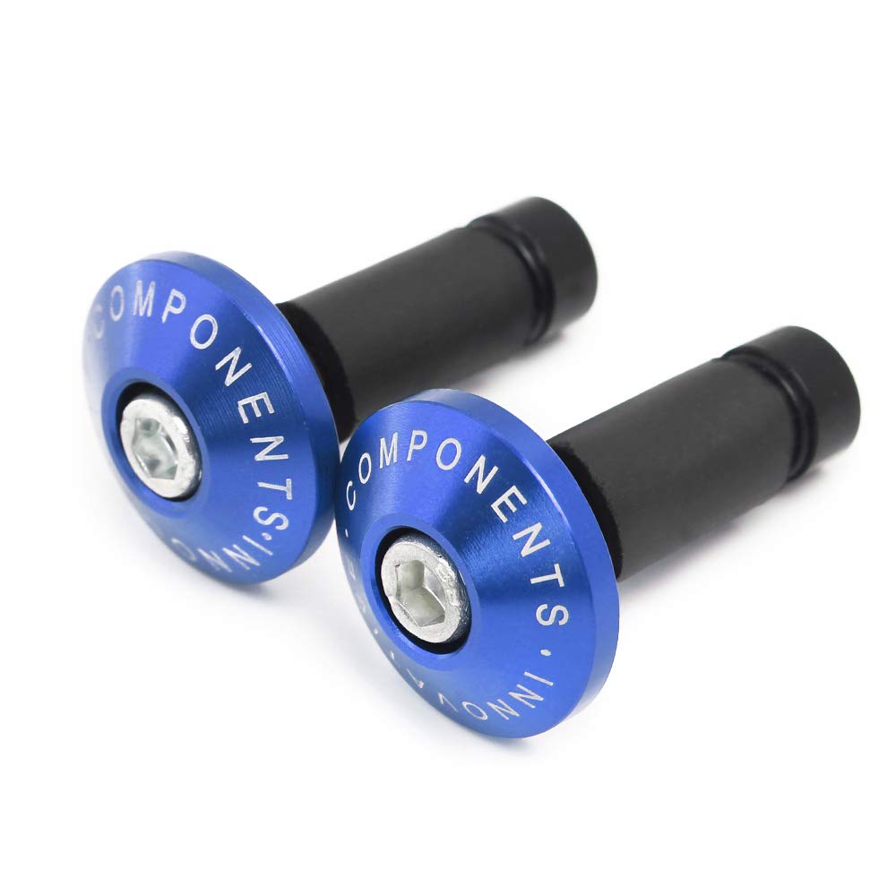 Ø22mm (7/8") Contrappesi per manubrio,Set Moto Manubrio Blocco Manopole Tappo Alluminio universali Tappi Manubrio Mtb Bici,Blu