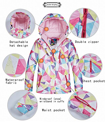 Image of Girls /Boys Snowsuits Hooded Insulated Windproof Winer Coats Ski Jacket Snow Pants Set