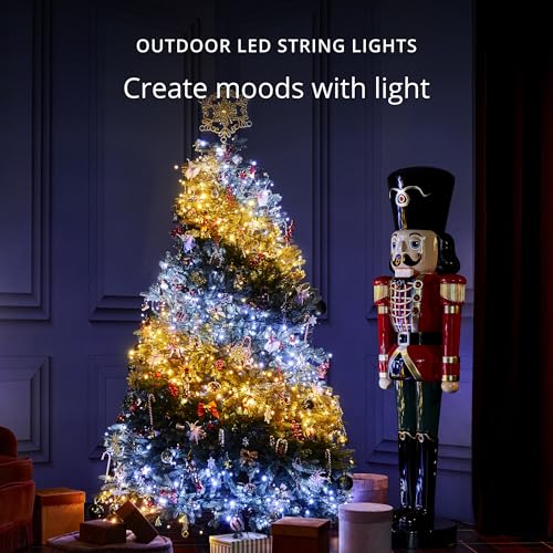 Image of Twinkly Strings 400 White LED 105ft Light String Black Wire Indoor /Outdoor