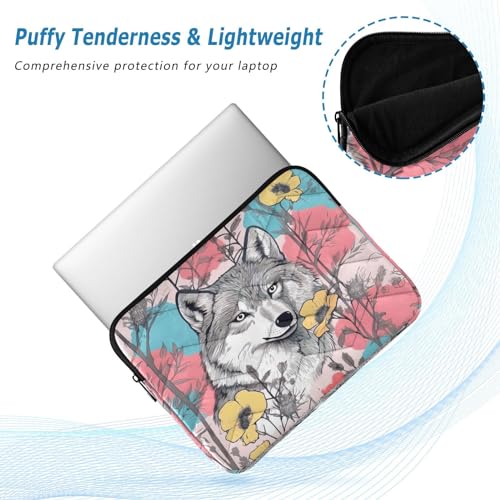 Funda para portátil 13-14 pulgadas impermeable con patrón de lobo miniatura 5