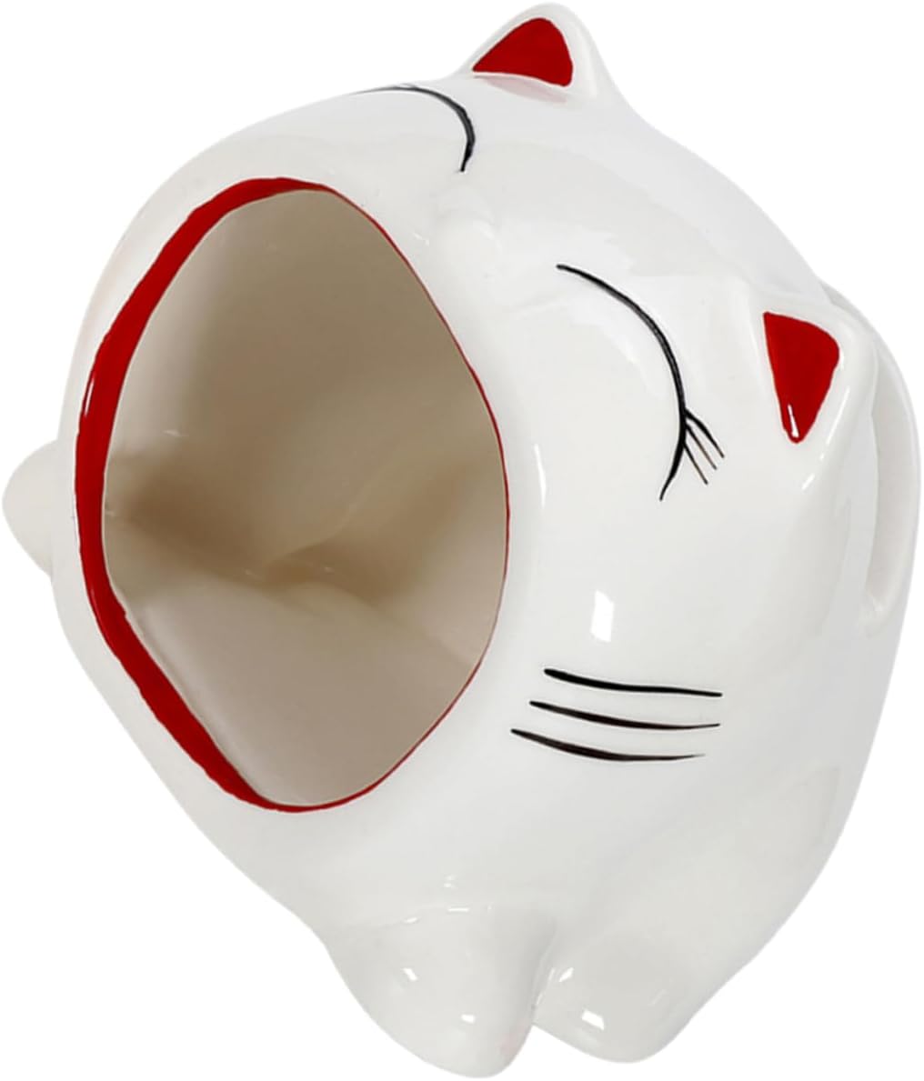 Cute Ceramic Cat Phone Holder Desktop Amplifying Stand for Smartphones Adorable Cat Design Material for Home Office Use Organizer and Movie Watching Support
