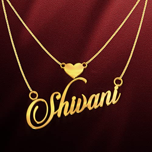 Image of Shivani Cursive Gold & Silver Name Pendant Necklace, Best Jewelry Gift for Girls.