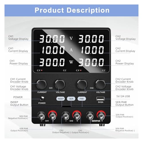 Alimentation CC Variable à double canal numérique avec tension régulée - 3
