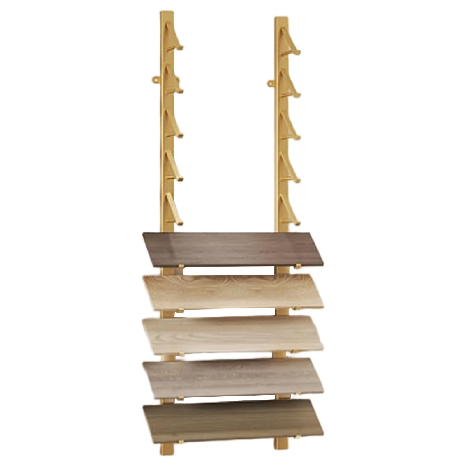 YUANCHUTOP Wall-Mounted Floor Tile Display Stand, Large Tile Sample Rack for Showcasing, Stylish Sample Storage for Tiles (Gold, 10.5cm/4.1in)