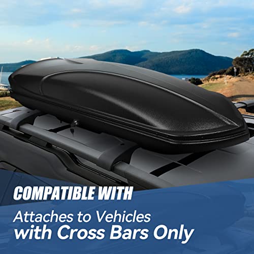Image of Auto Dynasty Hard Shell Roof Top Mount Car Storage Travel Luggage Box Cargo Carrier with Security Keys, 80 (L) x 30 (W) x 13 (H) Inches, Capacity 110 Pounds, 15 Cubic Feet, Textured Black