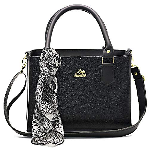 Kit De Bolsa Feminina + Mochila+ Carteira E Lenço De Brinde (Preto)