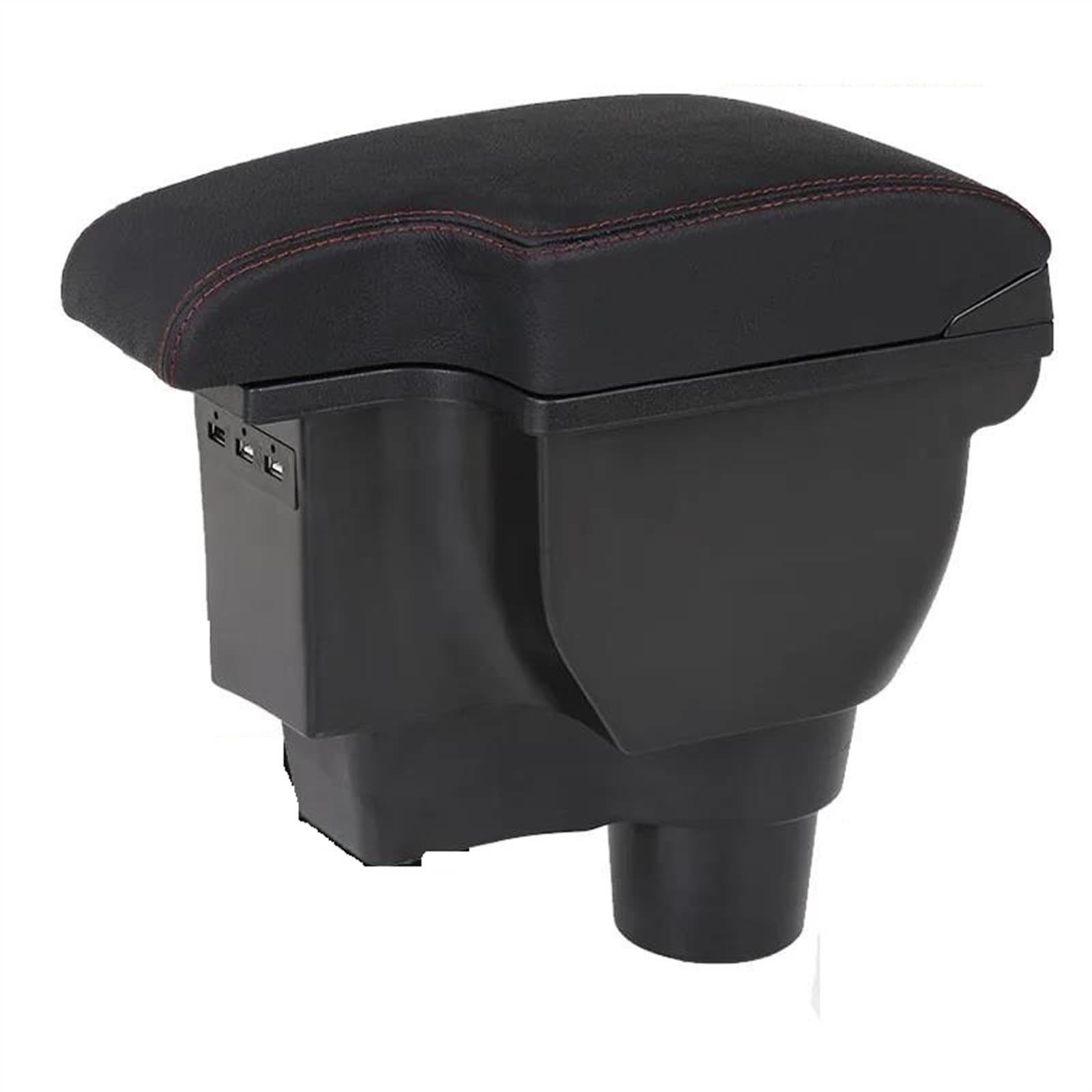NOHEEU Center Console Armrest Storage Box Car Interior Parts Modification Accessories For Rio 4 X X-Line 2018-2022(B1 Black red Corium)