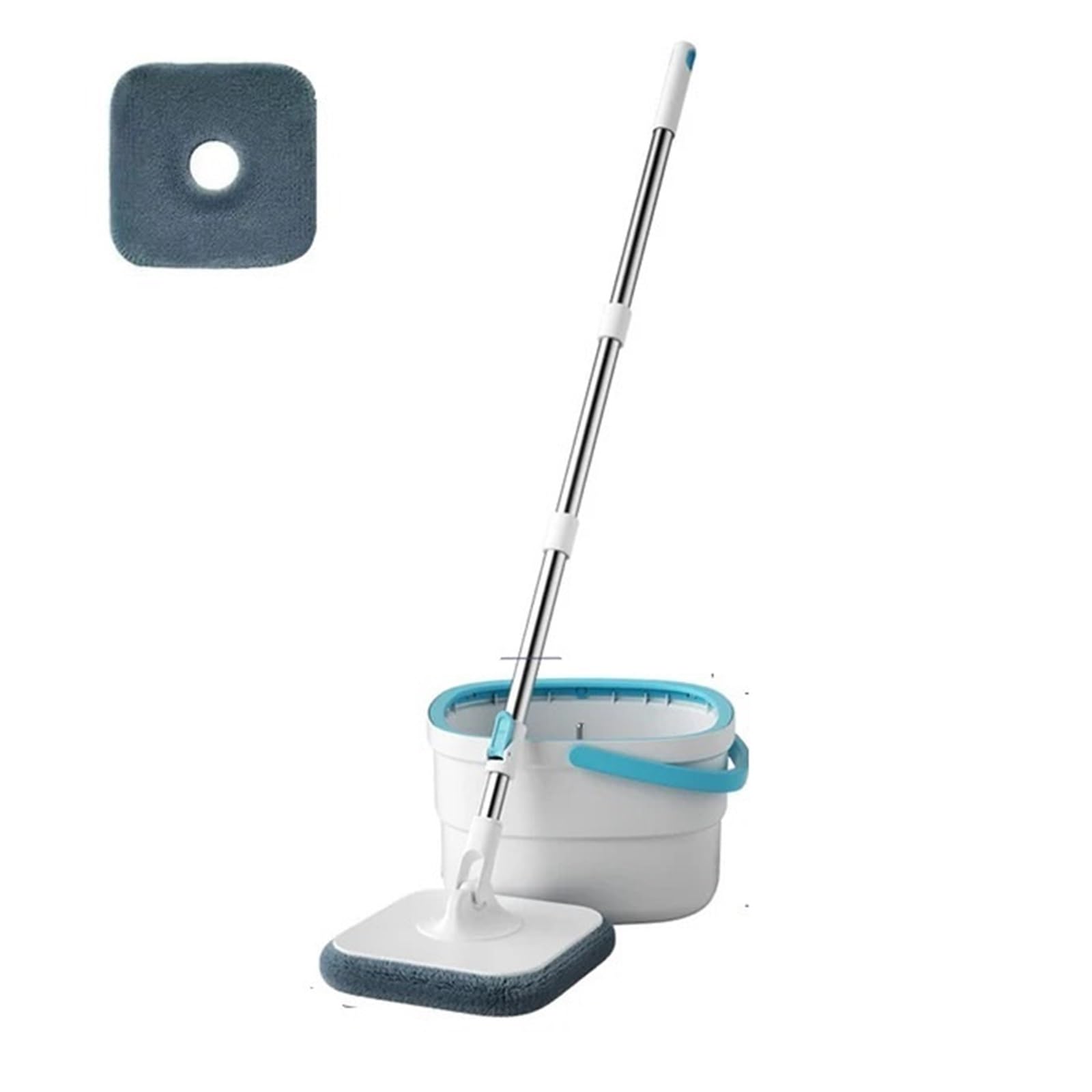 Juego de trapeador giratorio de superficie plana y cubo, trapeador separador de agua limpia y aguas residuales, trapeador de presión manos libres, limpieza de pisos, herramientas de limpieza del hogar