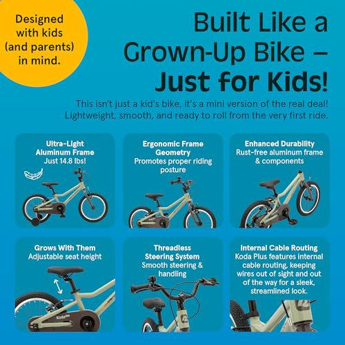 Image of Retrospec Koda Plus Kids Bike for Boys & Girls Ages 4-6 Years - 16 inch Children's Bicycle, Adjustable Seat & Handlebars