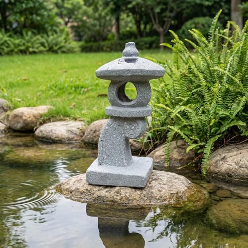 GRASOLAR 14&rsquo;&rsquo; High Asian Solar-Powered Zen Pagoda Garden Statue LED Light Solar Lamp for Outdoor...