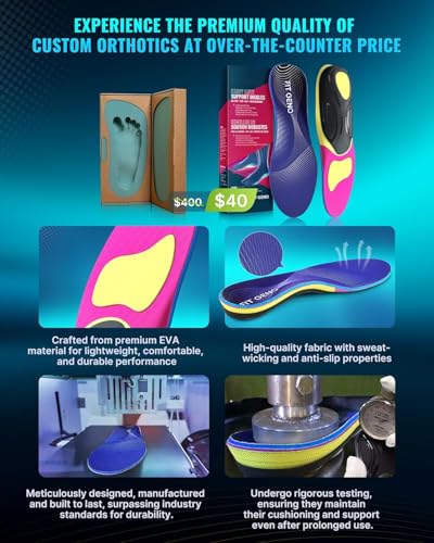 Fit Geno Arch Support Plantar Fasciitis Insoles: Heavy Duty Shoe Inserts For Women & Men 220Lbs+ thumb #3