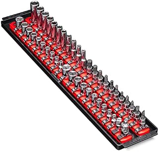 Ernst Manufacturing 19-Inch Socket Boss Premium 2-Rail, 3/8-Inch-Drive Socket Organizer, High-Visibility (8462HV)