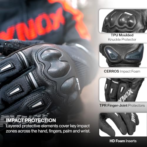 Rynox Delta GT Semi-Gauntlet Gloves Black Large - Image 4