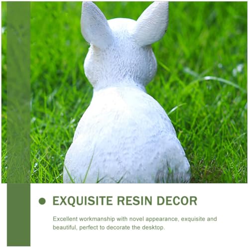 Figurine lapin de Pâques délicate en résine blanche haute qualité - 6