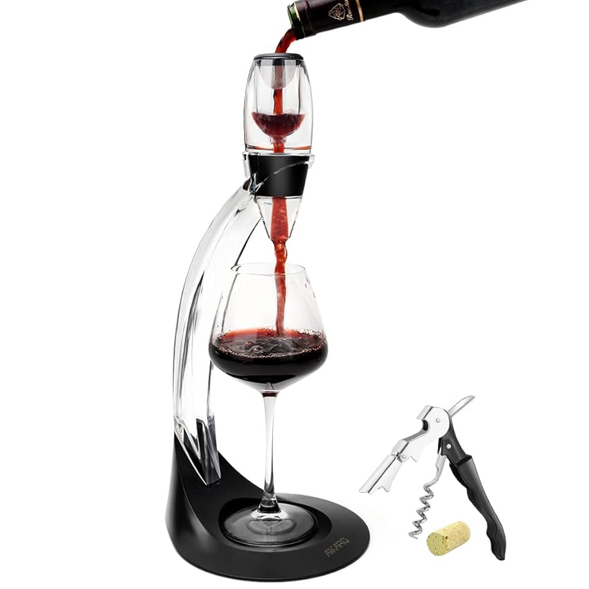 Immagine del prodotto AIKARO - Aeratore per Vino Ossigenatore Decanter con Filtro, Supporto e Cavatappi (Set)