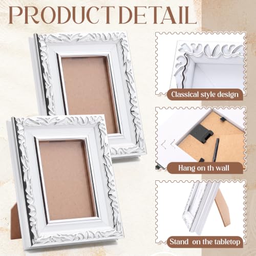 Image of 12 Pack 4 x 6 Inch White Silver Small Picture Frames Bulk