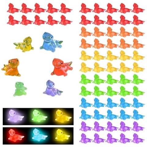 XSCQ 60 Pcs Mini Resin Figures Glow in The Dark Mini Resin Animals Resin Small Lizard Figures Tiny Resin Lizards Set Tiny Resin Animals for Dollhouse Aquarium Decor Garden Planter Landscape DIY Cover