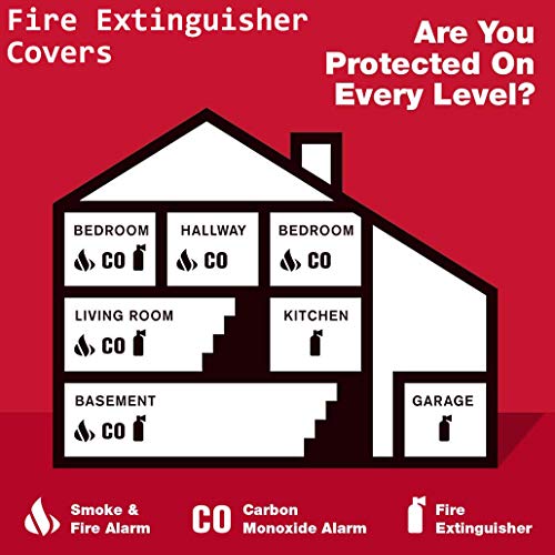 (10 Pack) 20 Lb FIRE EXTINGUISHER COVER (With Window) For 10 Lb to 20 Lb Fire Extinguishers, Medium 25