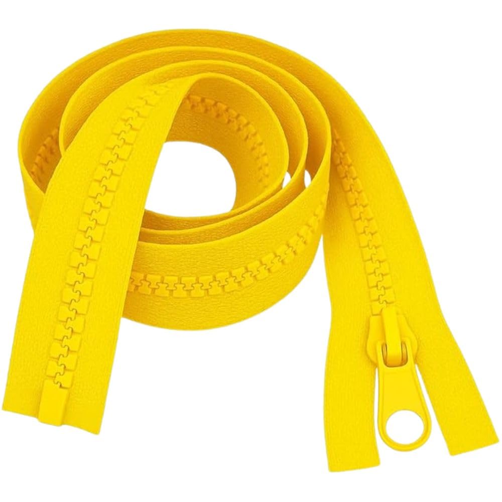 Open-Ended Chunky Zip Yellow 16" (41cm) - Heavy-Duty #5 Plastic Teeth Separating Zipper for Sewing & Repairs: Bags, Cushions, Pet Beds, Hoodies & Craft Projects by Giddy Square — image 1