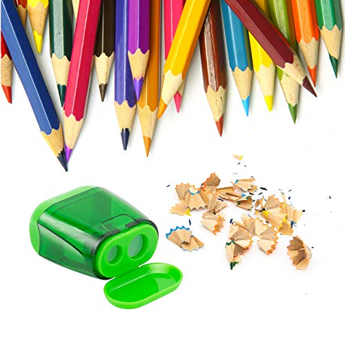 Kidmen Manual Pencil Sharpeners,2 Holes Compact Sharpener With Lid For Kids, School And Office-12 Pack #TOP1