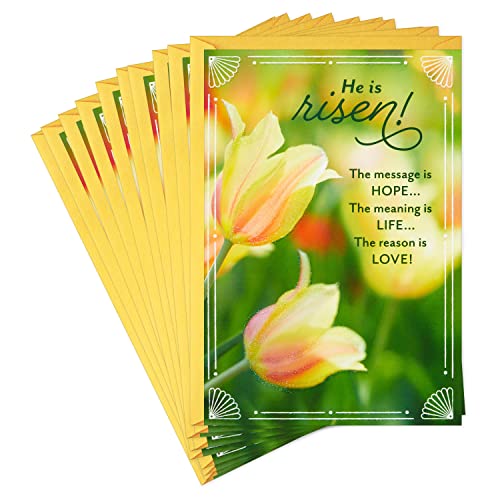 Cartes de Pâques religieuses Dayspring He is Risen avec enveloppes pour fêtes de famille