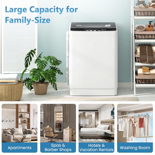 Image of Auertech Washing Machine, 3.0 cu.ft Fully Automatic Washer with Drain Pump, 12 Programs, 8 Water Levels, Large Washer Dryer Combo for Home Washing Room