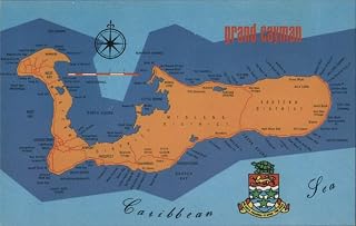 Map of Grand Cayman Cayman, Islands Original Vintage Postcard