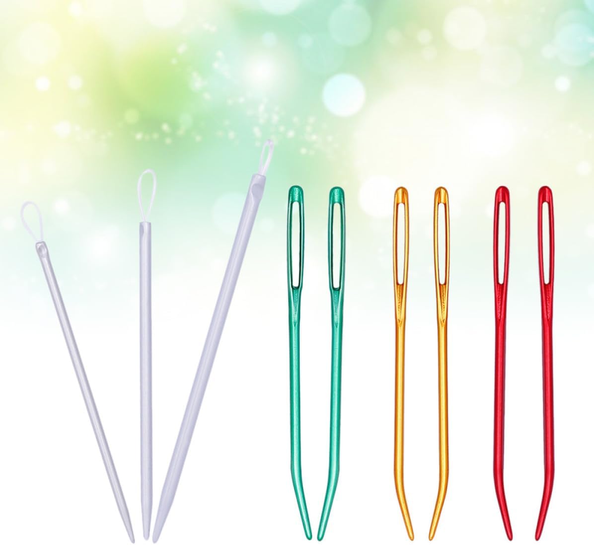 Holibanna 9pcs Aluminium Alloy Threading Apparatus Sewing Needle Inserter Thread Guide Multifunctional Easy to Use Tool for Household Sewing Crafts and Daily Use Random Color