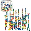 مجموعة بناء MindWare Mega Marble Run - 215 قطعة متينة و 40 رخام - لعبة البناء ، Engineernig و Sceince - الأعمار 4 وما فوق