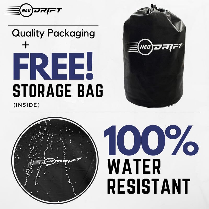 Image of NEODRIFT 'SuperTech' Car Cover for Toyota Altis (All Weather Protection, 100% Water-Resistant, Tailored Fit, Multi-Layered & Breathable Fabric) (Colour: Black+D.Grey)