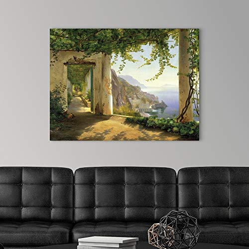View To The Amalfi Coast Canvas Wall Art Print, Italy Artwork #TOP2