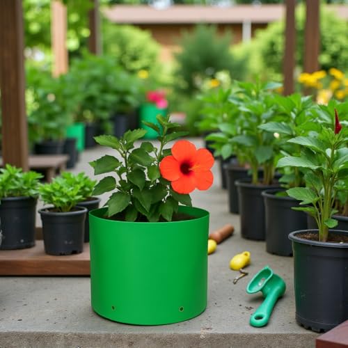 Image of HDPE UV Treated 340 GSM Plant Growing Bags for Terrace Gardening Easy to Use 10 x 10 Inch - Pack of 5