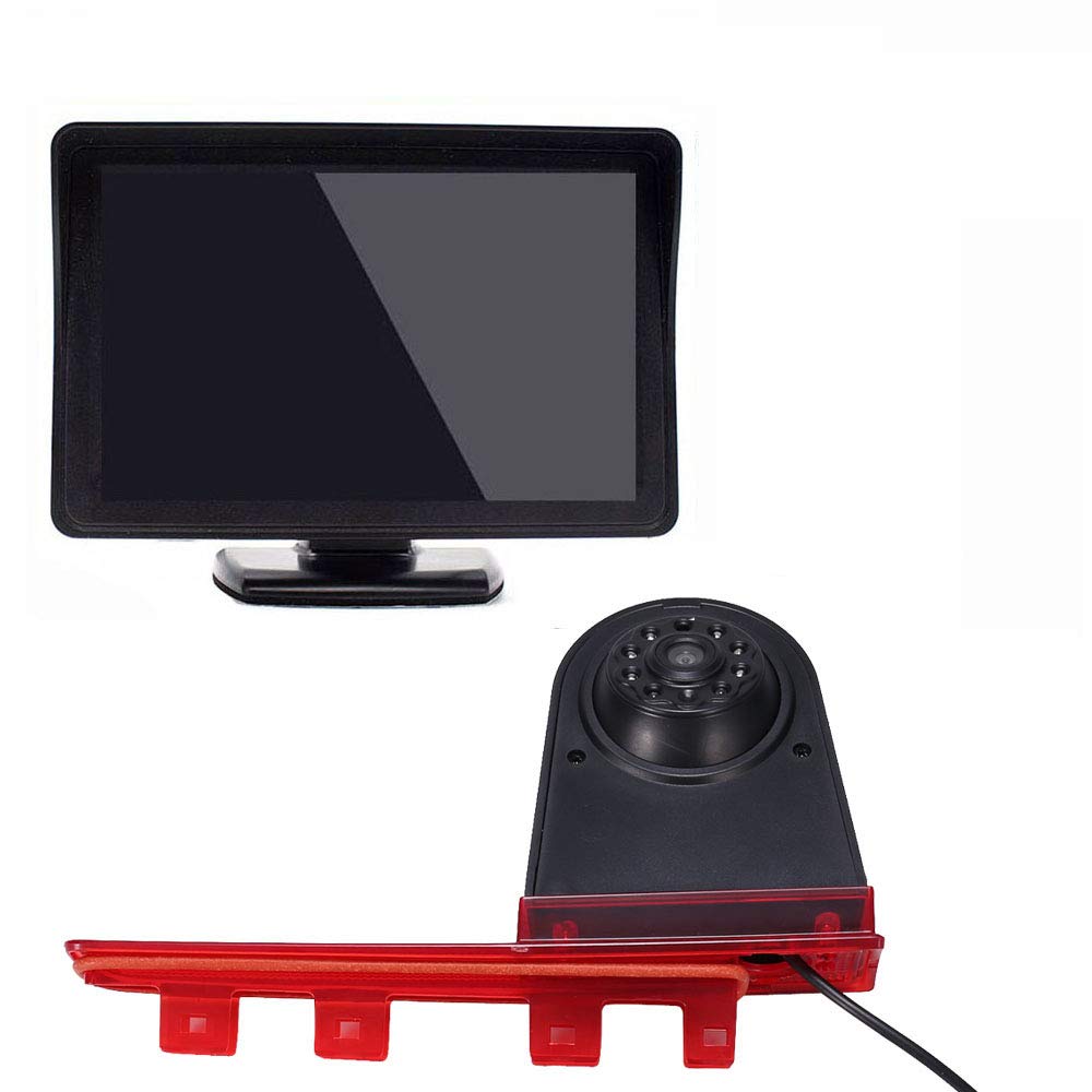 Câmera de visão traseira CMOS de 12 mm + monitor de tela LCD TFT de 4,3 polegadas, luz de