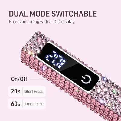 GAOY Handheld UV Light for Gel Nails, Mini Nail Lamp, Portable Cordless Rechargeable, Fast Curing, Diamond Pink