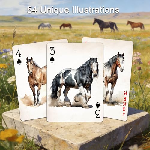 Cartas de Poker con Ilustraciones de Caballos 54 Unidades miniatura 2
