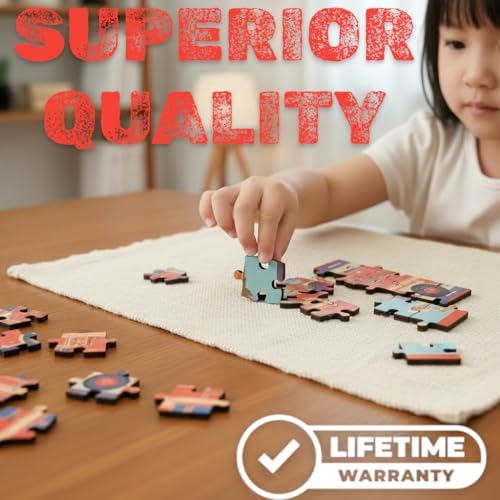 Image of Wooden Construction Vehicle Jigsaw Puzzle Set for Kids (3+ Years) | 4-in-1 Utility Vehicle Puzzles with Wooden Storage Box | Educational & Screen-Free Learning Toy