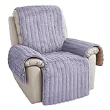 RBSC Home Plush Recliner Slipcover 30 Inches Chair Covers Artificial Wool Lazy Boy Cover Quilted Cover for Large Recliner Chairs and Furniture