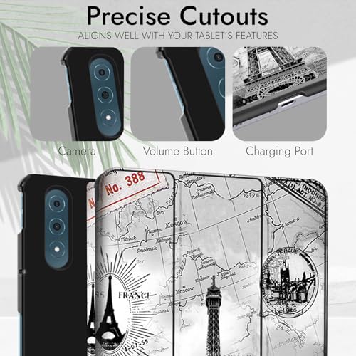 Image of Robustrion Cover Case for Lenovo Yoga Tab Plus 12.7 inch Cover, Trifold Cover Case for Lenovo Yoga Tab Plus Cover 12.7 inch [Auto Sleep Wake Support] - Eiffel
