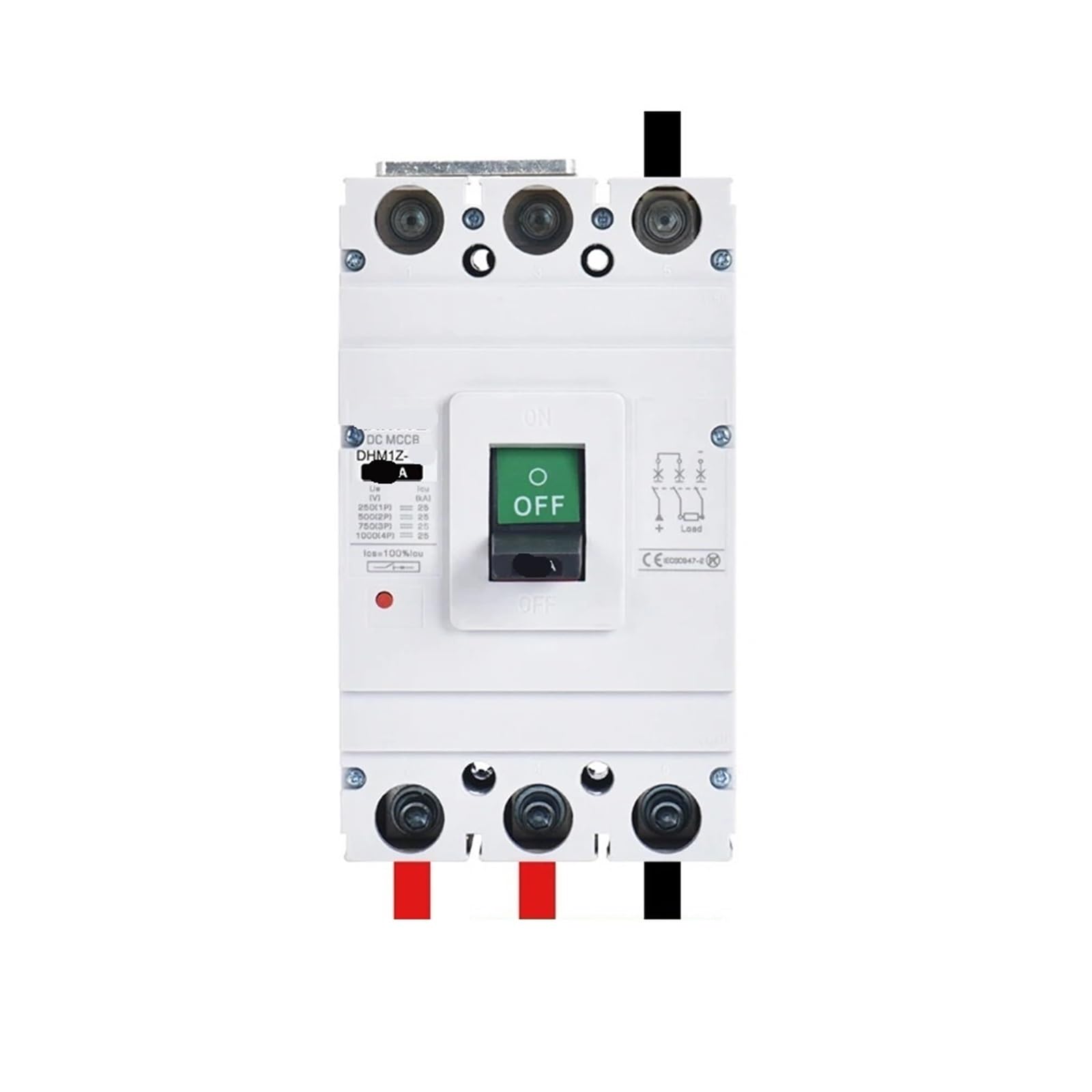 Disjoncteur à boîtier en plastique MCCB DC 750V coupure haute sécurité 125A