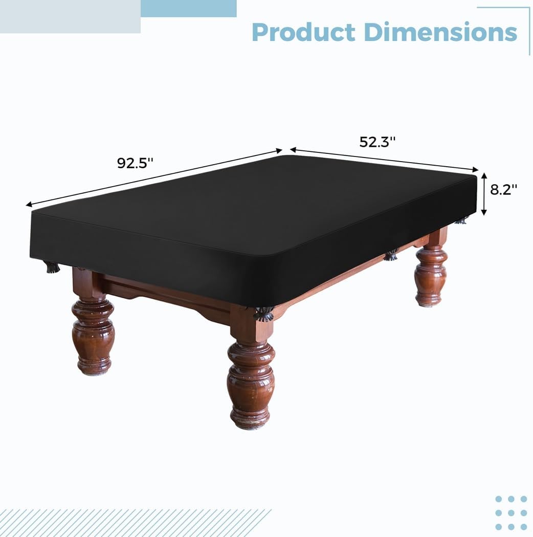 Pool Table Cover 8Ft, 420D Oxford, Waterproof Dustproof Protection for Billiard and Air Hockey Tables