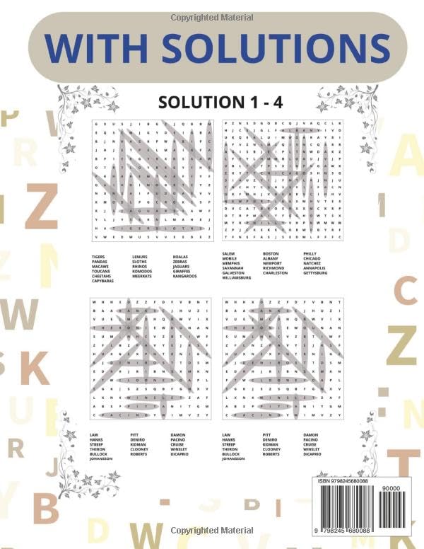 WORD SEARCH PUZZLES FOR ADULTS Over 1800 Words – Large Print – Fun, Relaxation and Entertainment image 3