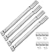 Denmay Brûleur de Tube Universel Réglable en Acier Inoxydable Non Magnétique Gril à Gaz Accessoire pour s'adapte à la Plupart des Grille de Barbecue à Gaz Modèles, Extensible de 31 à 42 CM, Lot de 4