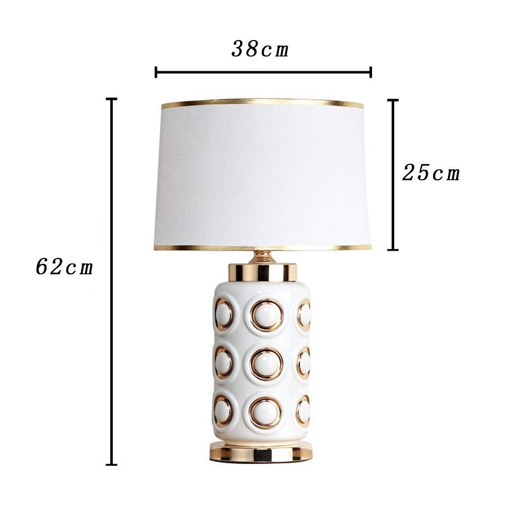 TTDGYYXW Lampada da Tavolo Lampada da Tavolo Soggiorno Lampada da Comodino per Camera da Letto familiare, Lampada da Tavolo in Ceramica per Decorazioni domestiche - Bianco 2.
