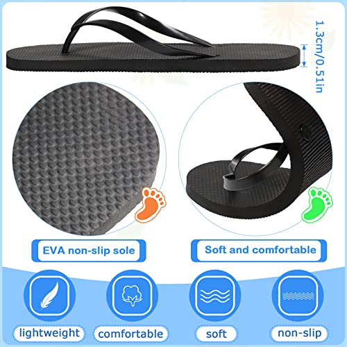 Suhine 48 Pairs Bulk Flip Flops, Black Assorted Size Flip Flops for Guests Bulk Unisex Adult Size Slippers for Women Men Wedding Pool Party2